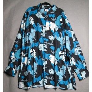 JCRT shirt men's 4X blue button down classic fit The Movement Camouflage top